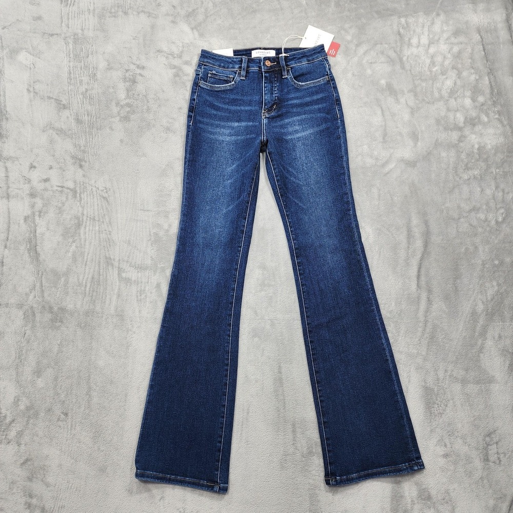 NEW Lovervet Jeans Womens 26/3 Blue High Rise Bootcut Tummy Control Stretch